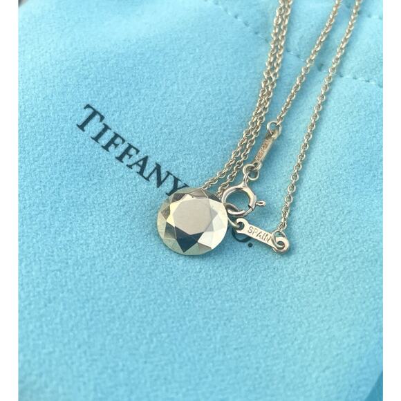 Tiffany Co Elsa Peretti Faceted 2 Carat 18k gold Pendant Necklace on a 15" Chain - Picture 5 of 15